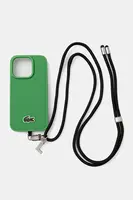 Puzdro na mobil Lacoste iPhone 15 Pro zelená farba, LCHMBCP15LPVCN