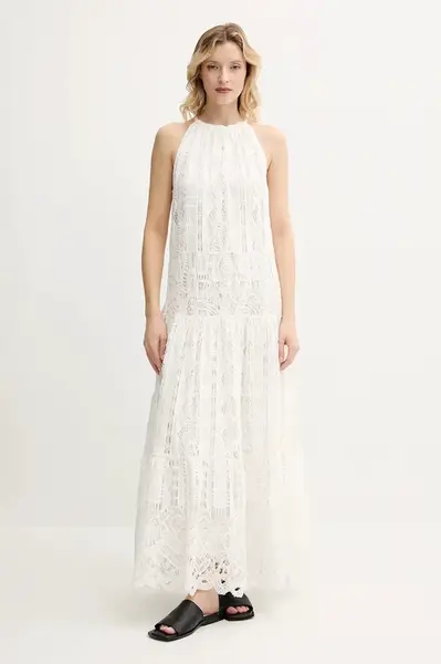 Šaty Pinko biela farba, maxi, áčkový strih, 104857 A2G9