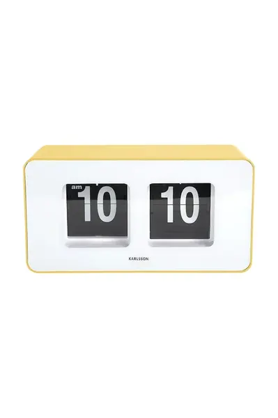 Stolové hodiny Karlsson Funky Flip žltá farba