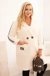Kesi Włoski Dámsky kabát Plus Size z umelého baránka s vreckami ecru