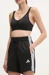 Šortky adidas Essentials dámske, čierna farba, vzorované, vysoký pás, JD0908