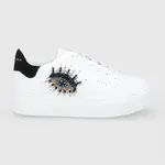 Kožená obuv Kurt Geiger London Laney Eye biela farba, na platforme, 8487310109