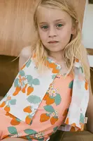 Detský bavlnený top Tinycottons STRAWBERRIES WOVEN CROP TOP