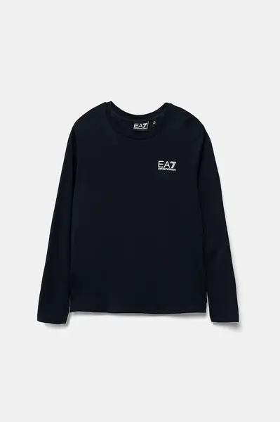 Detská bavlnená košeľa s dlhým rukávom EA7 Emporio Armani