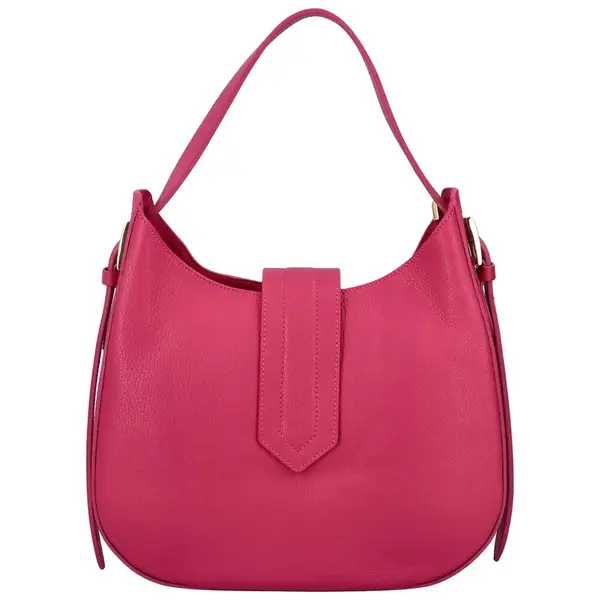 Nadčasová kožená kabelka do ruky Elegantico, fuchsiová