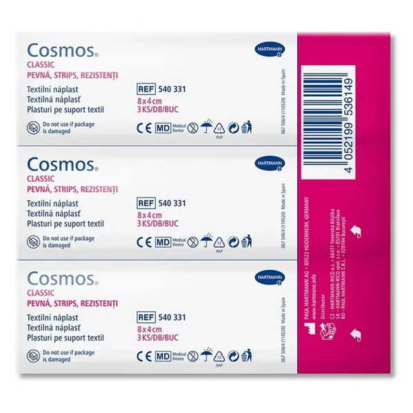 Cosmos Náplasti pevná strips 80x40mm 3ks