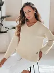 Dámsky sveter s V výstrihom VERALIA ecru