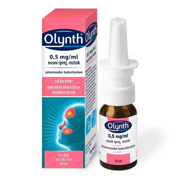 Olynth 0,5 mg/ml nosní sprej, roztok pro léčbu rýmy u dětí od 2 let, 10 ml