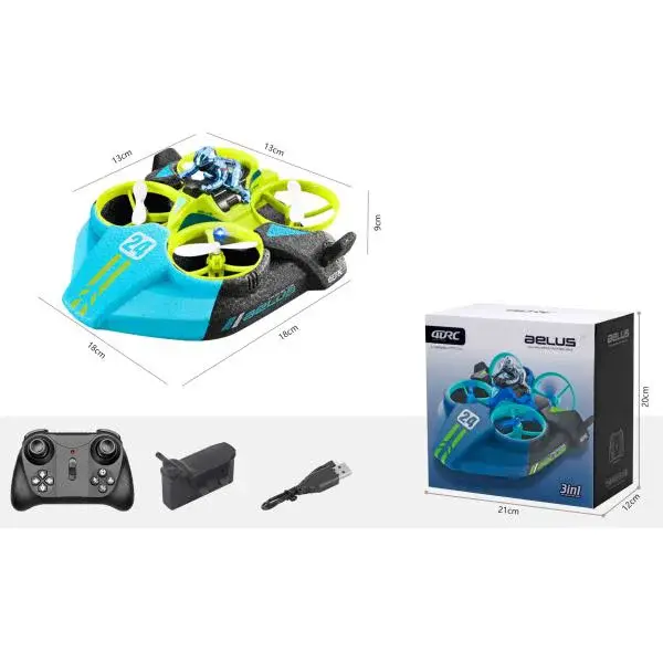 Dron Aelus 3v1 RC na diaľkové ovládanie 18x18x9 cm