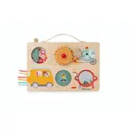 Lilliputiens - drevený panel s aktivitami - dobrodružstvo na cestách