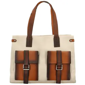 Stylová dámská koženková kabelka na rameno Neil, krémová