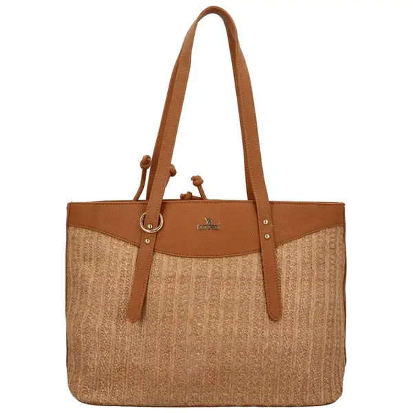 Módní dámská koženková kabelka na rameno Eftimia, hnědá