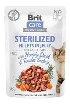 Brit Care Cat Fillets In Jelly Steril Duck&turkey 85g