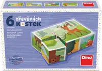 Dřevěné kostky Lesní zvířátka – 6 kostek