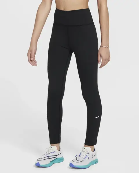 Nike One Big Kids (Girls) Dri-FIT High-Waisted Leggings S