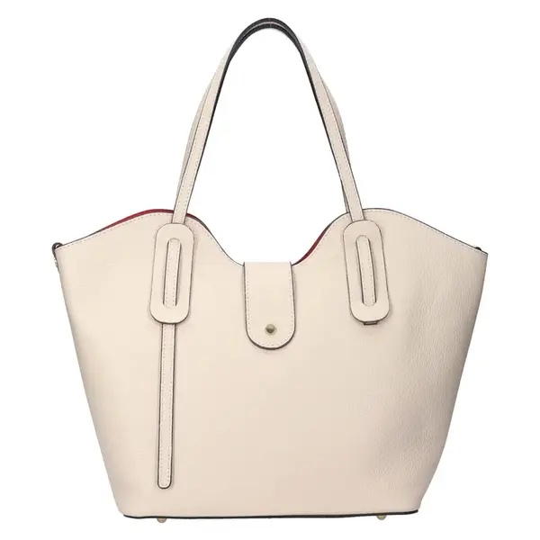 Dámská kožená kabelka Italia Zita - krémová