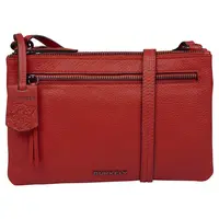Dámska crossbody kožená kabelka Burkely Whelly - červená