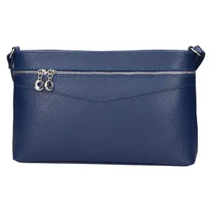 Dámska kožená crossbody kabelka Italia Benea - tmavo modrá