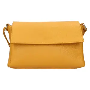 Dámska kožená crossbody kabelka Italia Darina - žltá