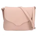 Dámska kožená crossbody kabelka Italia Alice - pudrová