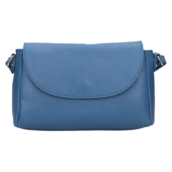 Dámska kožená crossbody kabelka Italia Mirabel - sýto modrá