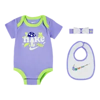 Nike forest foragers headband. bodysuit & bib 3-piece set 0-6m