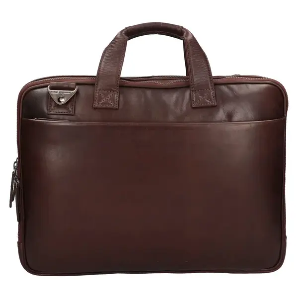 Pánska kožená taška na notebook The Chesterfield Brand Iseo - tmavo hnedá