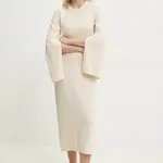 Šaty Theory béžová barva, midi, P0214702