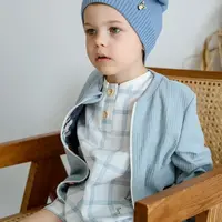Dětská bavlněná čepice Jamiks NORI modrá barva, z tenké pleteniny, JWH106