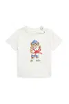 Bavlněné dětské tričko Polo Ralph Lauren bílá barva, s potiskem, 320965276002