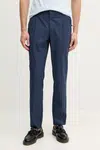 Vlněné kalhoty Tommy Hilfiger pánské, tmavomodrá barva, jednoduché, SQTHL7534.SQTH402