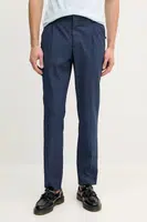 Vlněné kalhoty Tommy Hilfiger pánské, tmavomodrá barva, jednoduché, SQTHL7534.SQTH402