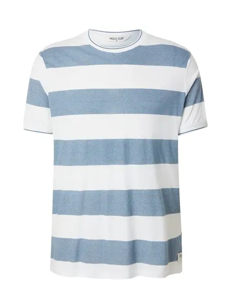 INDICODE JEANS Tričko 'Aringa'  kráľovská modrá / biela