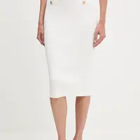 Sukně Guess EVANGELINE bílá barva, midi, pouzdrová, W5YD66 Z0130