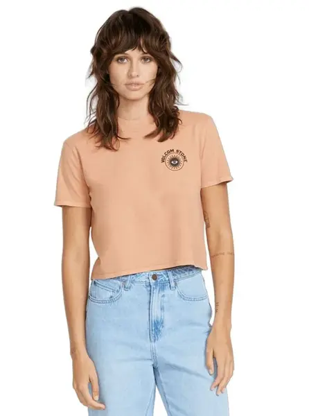 Volcom dámské tričko Dial Crop Sand Brown | Hnědá | Velikost M
