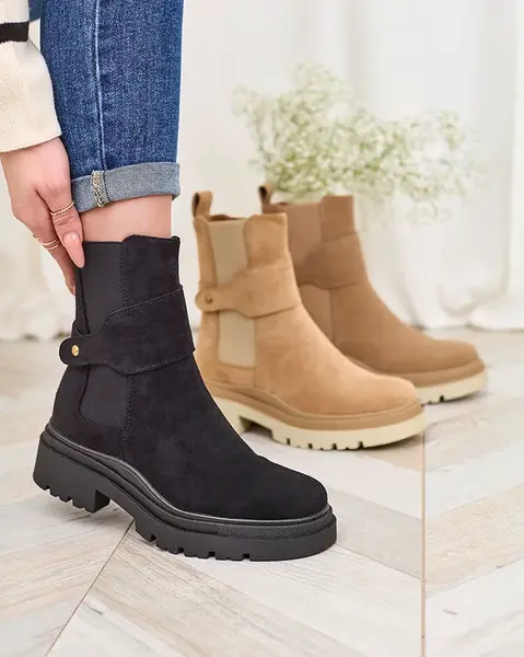 Resti Black women's boots with decorative strap Doasa