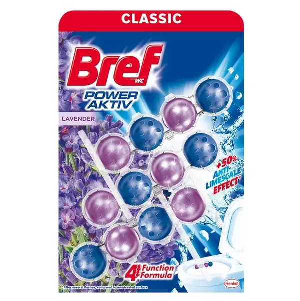 BREF Power Aktív Tuhý WC blok Lavender 3 x 50 g