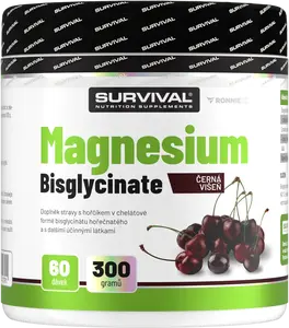 Survival Magnesium Bisglycinate 300 g černá višeň