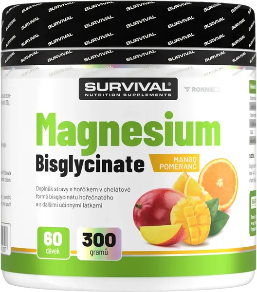 Survival Magnesium Bisglycinate 300 g mango pomeranč