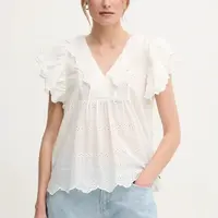 Bavlněná halenka Pepe Jeans DAME dámská, béžová barva, PL305023