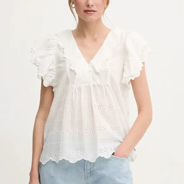 Bavlněná halenka Pepe Jeans DAME dámská, béžová barva, PL305023