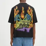 Bavlněné tričko Marcelo Burlon County Flame Boxy T-Shirt Black Red