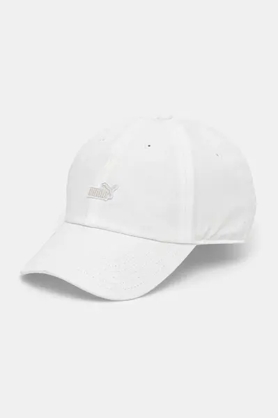Bavlněná baseballová čepice Puma bílá barva, s aplikací, 25997