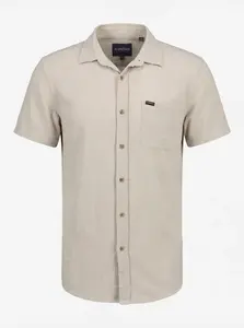 KOROSHI Košeľa  sivobéžová