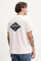 Bavlněné tričko Tommy Jeans růžová barva, s potiskem, DM0DM20806