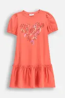 Dívčí šaty Coccodrillo oranžová barva, mini, NOSTALGIC MEADOW GIRL KIDS