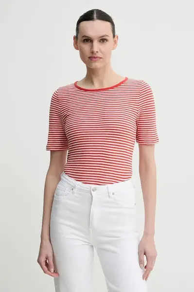 Bavlněné tričko Marc O'Polo červená barva, 503219651101