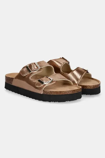 Kožené pantofle Answear.LAB dámské, zlatá barva