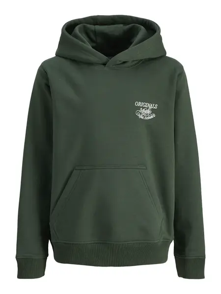 Jack & Jones Junior Mikina 'Niagara'  tmavozelená / biela
