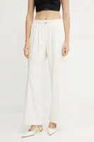 Kalhoty Liu Jo dámské, béžová barva, široké, high waist, TA5204 TS922